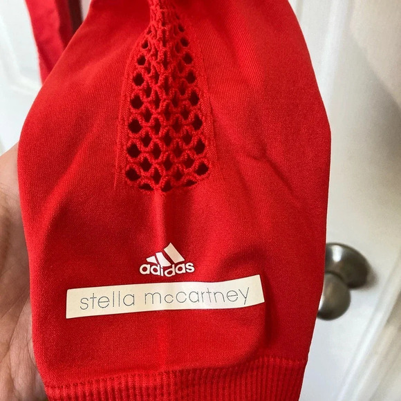 ADIDAS x Stella McCartney Essentials Seamless Mesh Tight Bright Red Size Small - Picture 8 of 11
